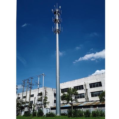 Pulverbeschichtete 40 m hohe Stahlantennen Monopole mit Plattform