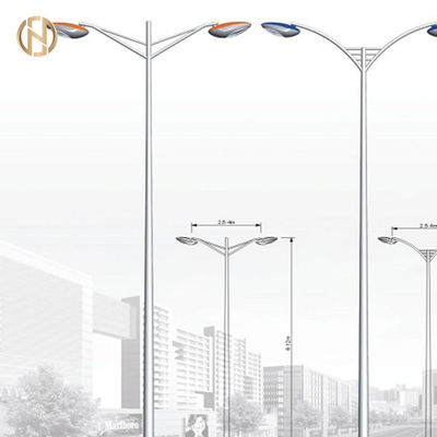 Galvanisiertes SolarstraßenlaternePole/heller Stahlpole/Laternenpfahl mit den einfachen oder doppelten Armen
