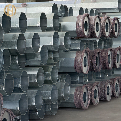 kaufen 9M 10M 12M Hot Dip Galvanized Concrete Electric Pole 33KV Steel Tower Pole for Power Distribution Equipment online manufacture