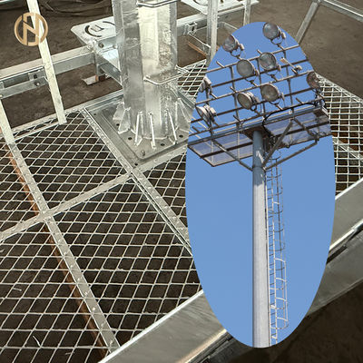 kaufen Hot Dip Galvanized High Mast Pole mit ferngesteuertem Liftsystem für eine sichere und bequeme Wartung von Stadionlicht online manufacture