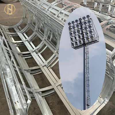 kaufen Stadionbeleuchtung Hochmastmast Feuerverzinkter rohrförmiger Stahlmast mit runden und unregelmäßigen Lichtplattenoptionen online manufacture