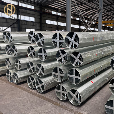 kaufen 9m 10m 12m Galvanized Steel Power Transmission Pole, Electric Support Tower for Utility, Overhead Lines & Power Grid online manufacture