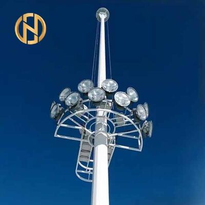 kaufen 25M-45M Automatisches Heben und Senken von Hochmast-Leuchtturm: Galvanisierter Rohrstahlpfosten mit Winch-System für Flughäfen und Stadien online manufacture