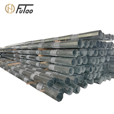 Kaufen 11m 11kV-33kV Hot Dip Galvanized Steel Elektrostang   Q235B / Q355B Oktagonalen Versorgungspfeiler für mittelschwingende Luftleitungen online manufacture