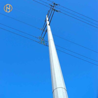 Kaufen 33kV/66kV Q355B HDG Achteckiger Stahlmasten, 30FT/40FT Steckverbindungs-Monopol für Freileitungen, ISO 1461 online manufacture