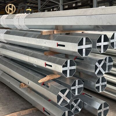 Kaufen 12m 40ft Q460 Hot-Dip Galvanized Octagonal Steel Utility Pole online manufacture
