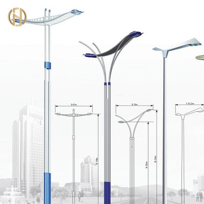 kaufen 8M achteckiger Doppelt-Arm-Stahl Pole Form-Straßenlaterne-Polen Q345B online manufacture