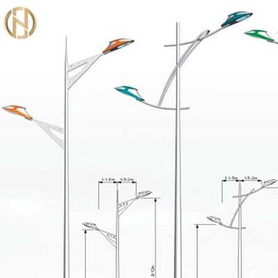 kaufen 3m rundes galvanisiertes Stahlpfosten-Doppelarm-Landstraßen-Licht Pole online manufacture