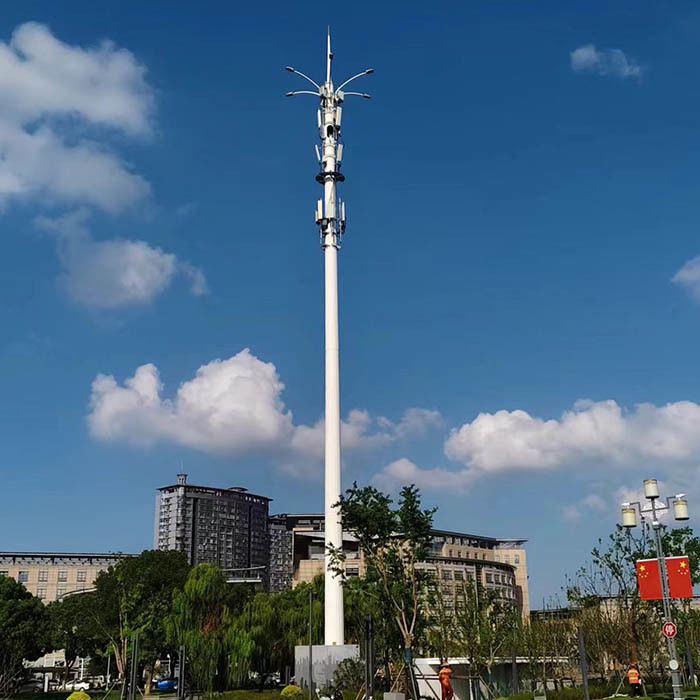 angepasste, mit Plattform oder Antennen verzinkte Telekommunikationsmonopole
