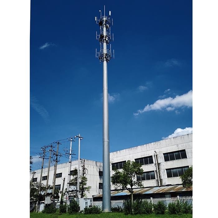 Pulverbeschichtete 40 m hohe Stahlantennen Monopole mit Plattform