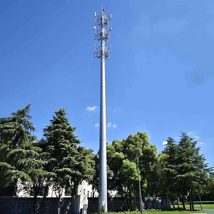 35 m Stahlantennen Monopole mit Plattform für Telekommunikationsstellen