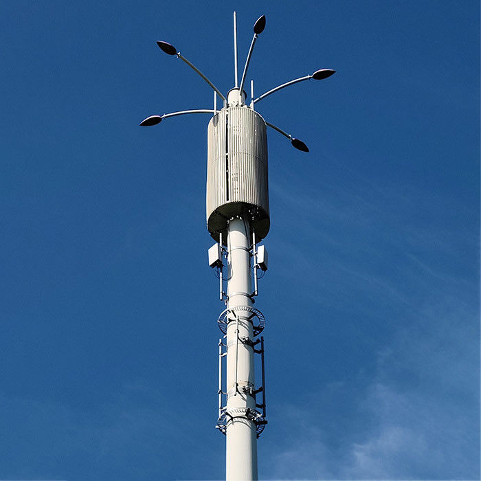 Hot Dip Galvanized Telekommunikationspost mit Leiter und Plattform für hohe Festigkeit Niedriglegierung Struktur Stahlplatten