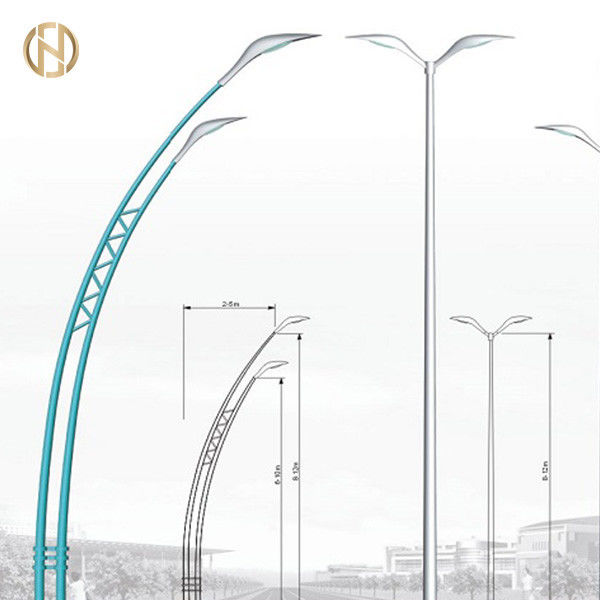 3-12M konisches Form-StraßenlaternePole Q345B Stahl-Pole mit dem doppelten Arm