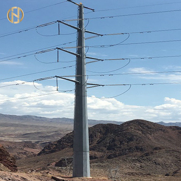 110KV 115KV galvanisierte Stahlmaterielle lange Nutzungsdauer des Strommast-Q460C