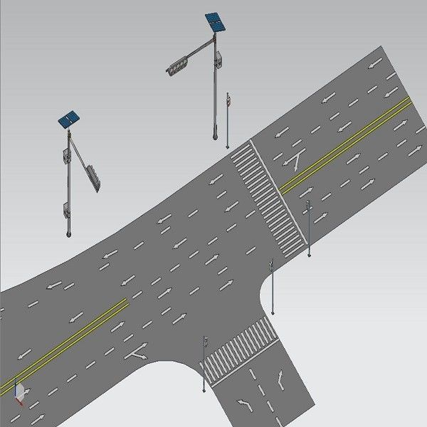 T-Art achteckiger Posten der Form-6M Cantilever Traffic Light
