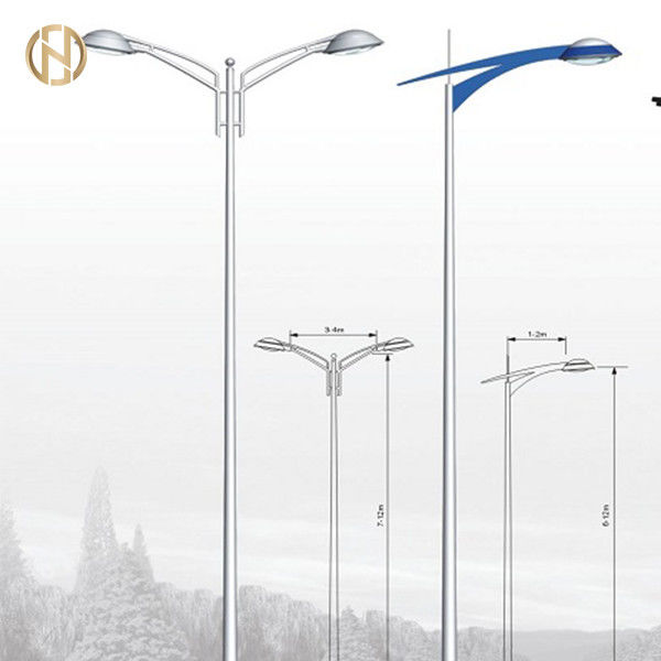 Einfache oder doppelte Stärke der Arm-Straßenlaterne-Pole-Gewohnheits-3-12M Galvanisations-85um