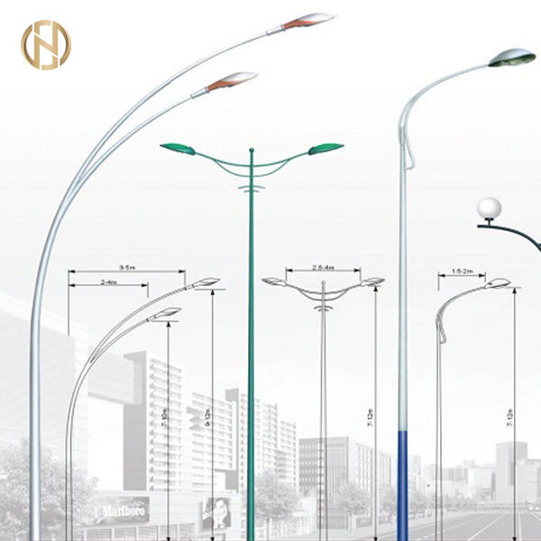 3-12M konisches Form-StraßenlaternePole Q345B Stahl-Pole mit dem doppelten Arm