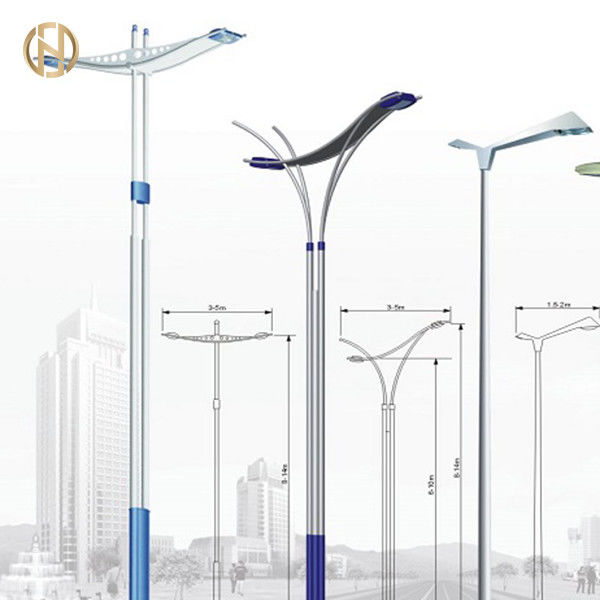 8M achteckiger Doppelt-Arm-Stahl Pole Form-Straßenlaterne-Polen Q345B
