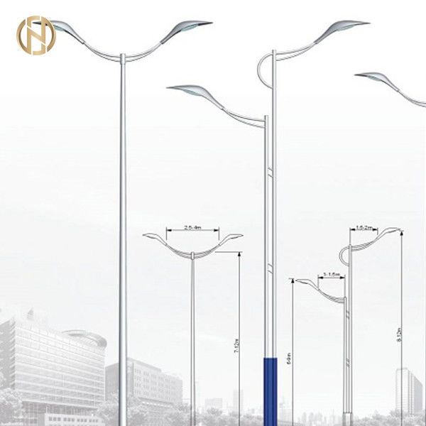 20FT elektrische Straßenlaterne-Pole-Straßenlaterne Pole einzelne oder Doppelarme