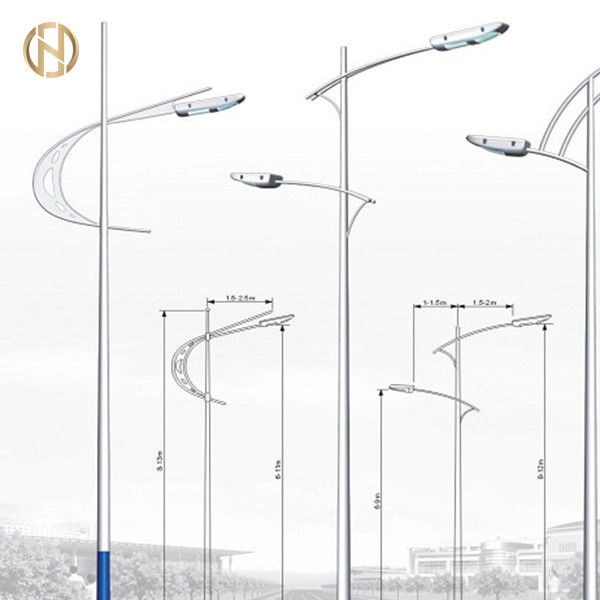 Achteckiger heller Stahlpole 10M mit einarmigem