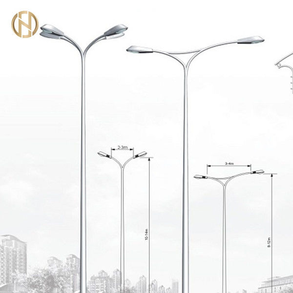 StahlstraßenlaternePole 6m - 12m heißes Bad galvanisierte,/Pulver-Beschichtungs-Oberfläche