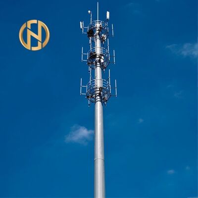 FUTAO Warmverkauf 30m galvanisierter Stahlpfosten Monopol; Schwerlast-Telekommunikationsturm Antennenmast für 5G-Basisstation