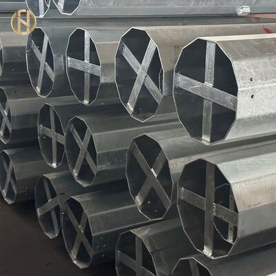 Q355 Hot Dip Galvanized Steel Power Transmission Pole, 12/16 Seiten-Slip Joint Electrical Utility Tower (AVE ≥ 86μm) (Einheit für die Anlage)
